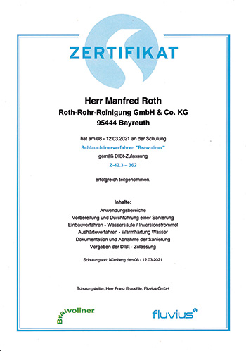 schlauchliner zertifikat 350
